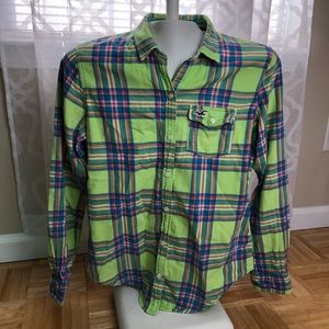 Hollister | Neon Green Flannel Size Small